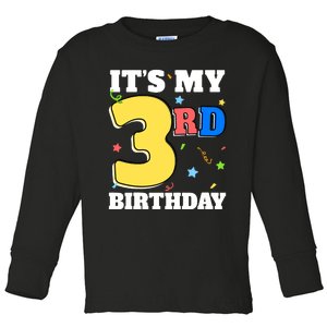 ItS My 3rd Birthday Boy 3 Girl Three Happy Birthday Toddler Long Sleeve Shirt