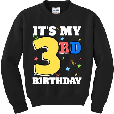 ItS My 3rd Birthday Boy 3 Girl Three Happy Birthday Kids Sweatshirt