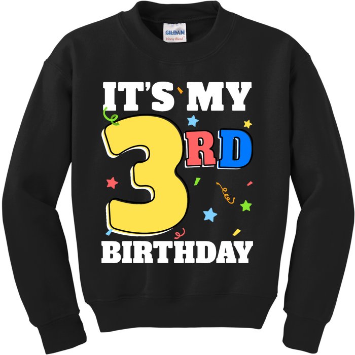 ItS My 3rd Birthday Boy 3 Girl Three Happy Birthday Kids Sweatshirt