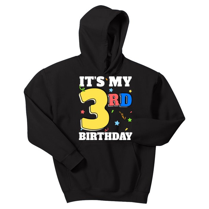 ItS My 3rd Birthday Boy 3 Girl Three Happy Birthday Kids Hoodie