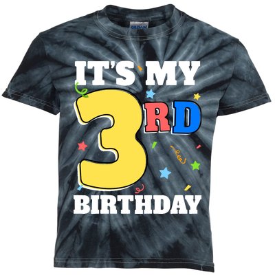 ItS My 3rd Birthday Boy 3 Girl Three Happy Birthday Kids Tie-Dye T-Shirt