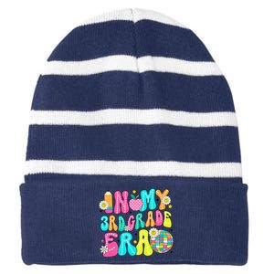 In My 3rd Grade Era First Day Of School Back To School Striped Beanie with Solid Band