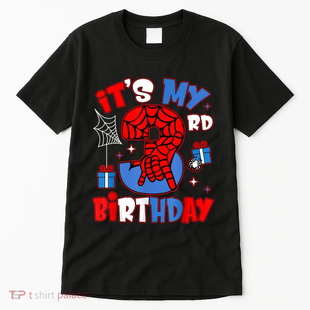 ItS My 3rd Birthday Spider Theme Party Boy Birthday Tall T-Shirt