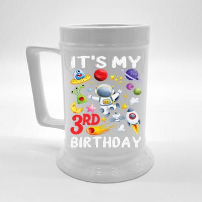 Its My 3rd Birthday Astronaut Space Bday Party Beer Stein