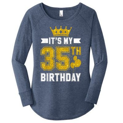 It's My 35th Birthday Party Bday 35 Years Old  And Woman Women's Perfect Tri Tunic Long Sleeve Shirt