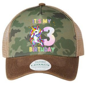 It's My 3rd Birthday Unicorn 3 Year Olds Outfit Legacy Tie Dye Trucker Hat