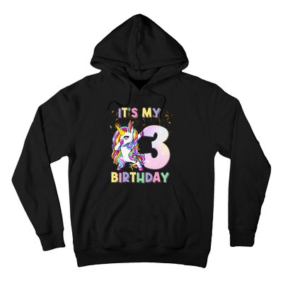 It's My 3rd Birthday Unicorn 3 Year Olds Outfit Hoodie