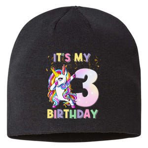 It's My 3rd Birthday Unicorn 3 Year Olds Outfit Sustainable Beanie