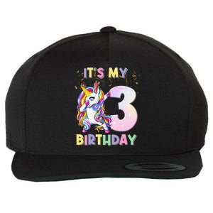 It's My 3rd Birthday Unicorn 3 Year Olds Outfit Wool Snapback Cap