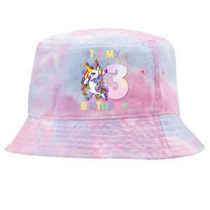 It's My 3rd Birthday Unicorn 3 Year Olds Outfit Tie-Dyed Bucket Hat