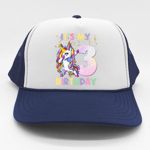 It's My 3rd Birthday Unicorn 3 Year Olds Outfit Trucker Hat