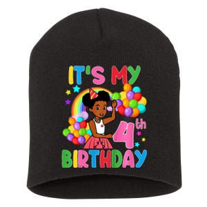 ItS My 4th Birthday GracieS Corner Four Years Old Short Acrylic Beanie