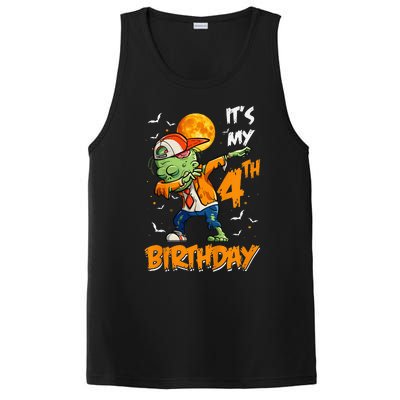 Its My 4th Birthday Dabbing Zombie Halloween Costume PosiCharge Competitor Tank