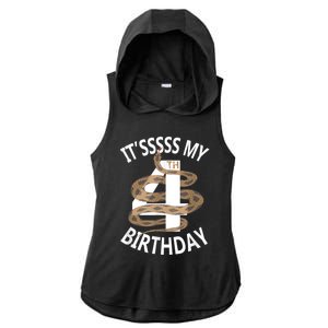 Its My 4th Birthday 4 Years Old Snake Boy And Girl Party Ladies PosiCharge Tri-Blend Wicking Draft Hoodie Tank