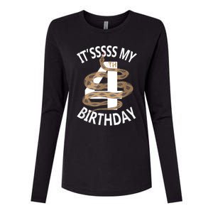 Its My 4th Birthday 4 Years Old Snake Boy And Girl Party Womens Cotton Relaxed Long Sleeve T-Shirt