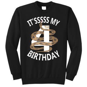 Its My 4th Birthday 4 Years Old Snake Boy And Girl Party Sweatshirt