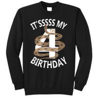 Its My 4th Birthday 4 Years Old Snake Boy And Girl Party Sweatshirt