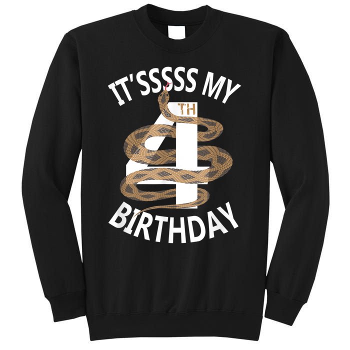 Its My 4th Birthday 4 Years Old Snake Boy And Girl Party Sweatshirt