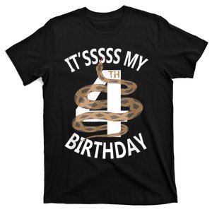 Its My 4th Birthday 4 Years Old Snake Boy And Girl Party T-Shirt