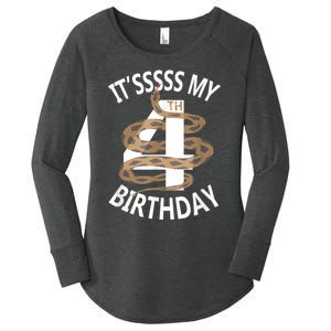 Its My 4th Birthday 4 Years Old Snake Boy And Girl Party Women's Perfect Tri Tunic Long Sleeve Shirt