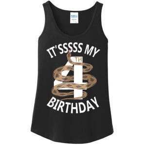 Its My 4th Birthday 4 Years Old Snake Boy And Girl Party Ladies Essential Tank