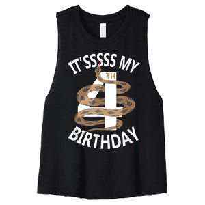 Its My 4th Birthday 4 Years Old Snake Boy And Girl Party Women's Racerback Cropped Tank