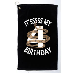 Its My 4th Birthday 4 Years Old Snake Boy And Girl Party Platinum Collection Golf Towel