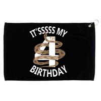 Its My 4th Birthday 4 Years Old Snake Boy And Girl Party Grommeted Golf Towel