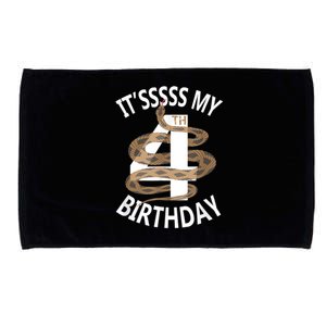 Its My 4th Birthday 4 Years Old Snake Boy And Girl Party Microfiber Hand Towel