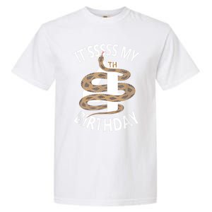 Its My 4th Birthday 4 Years Old Snake Boy And Girl Party Garment-Dyed Heavyweight T-Shirt