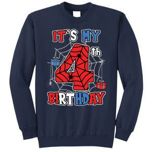 Its My 4th Birthday Spider Theme Party 4 Year Old Boy 3020 Sweatshirt