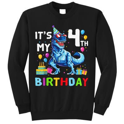 Its My 4th Birthday Happy 4 Year TRex Sweatshirt