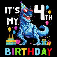 Its My 4th Birthday Happy 4 Year TRex Backpack