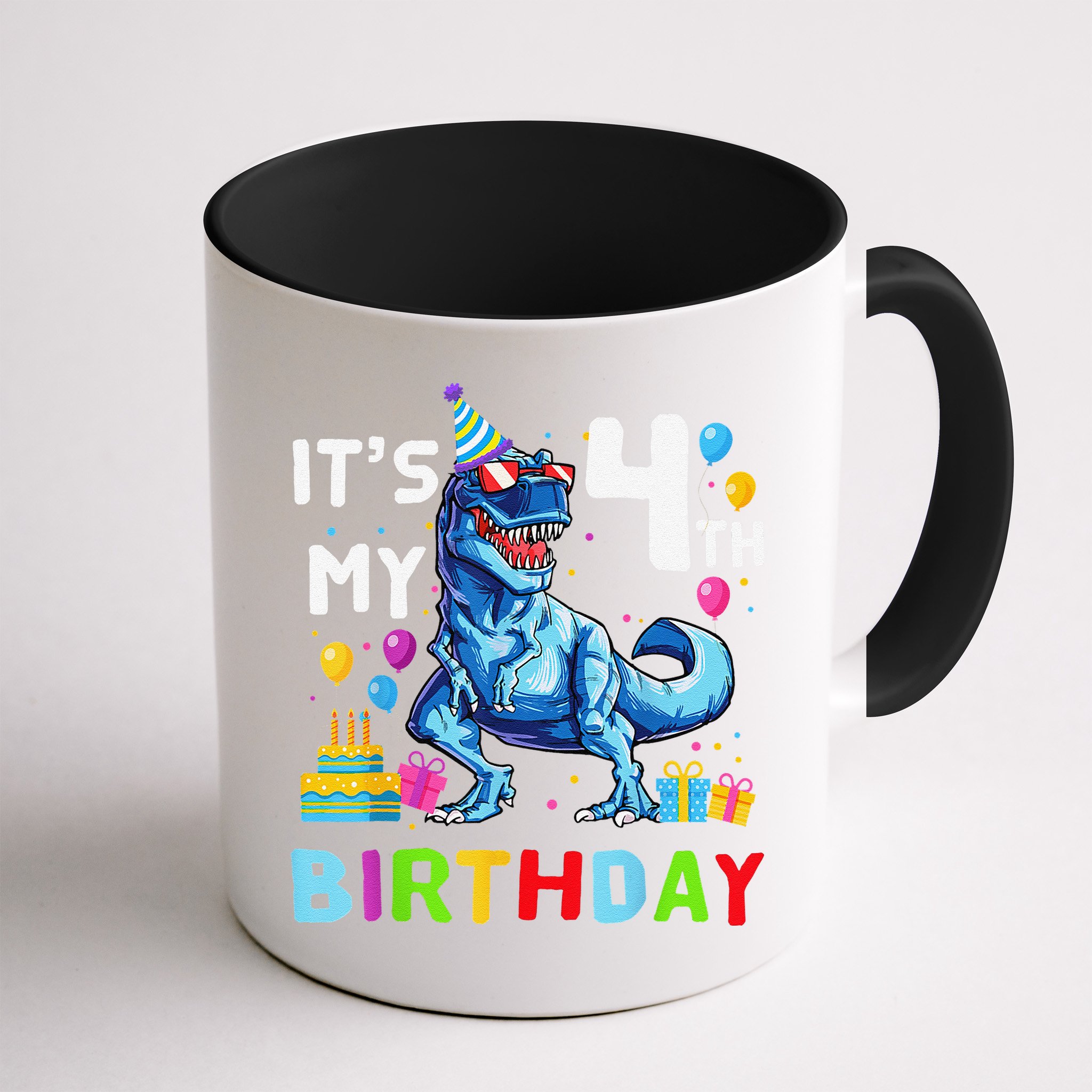 Its My 4th Birthday Happy 4 Year TRex Mug