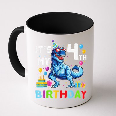 Its My 4th Birthday Happy 4 Year TRex Mug
