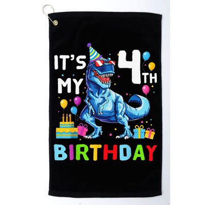 Its My 4th Birthday Happy 4 Year TRex Golf Towel