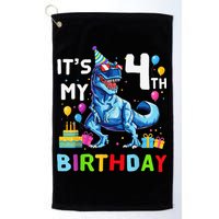 Its My 4th Birthday Happy 4 Year TRex Golf Towel