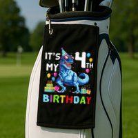 Its My 4th Birthday Happy 4 Year TRex Golf Towel