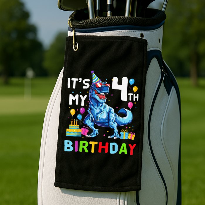 Its My 4th Birthday Happy 4 Year TRex Golf Towel