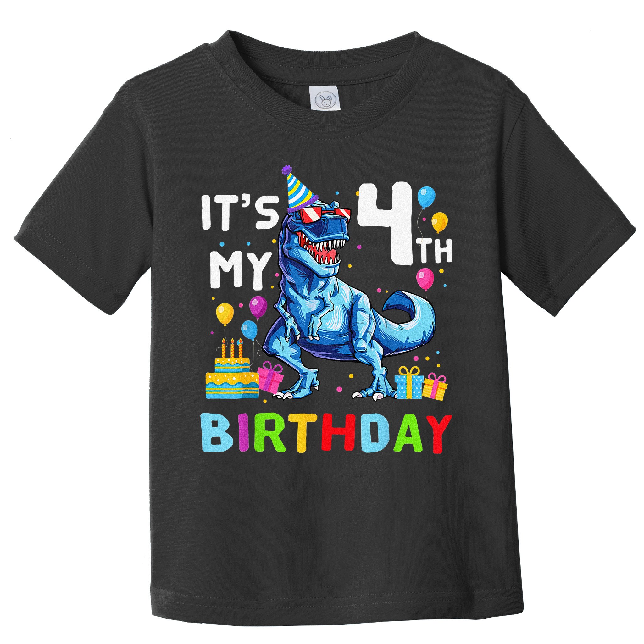 Its My 4th Birthday Happy 4 Year TRex Toddler T-Shirt