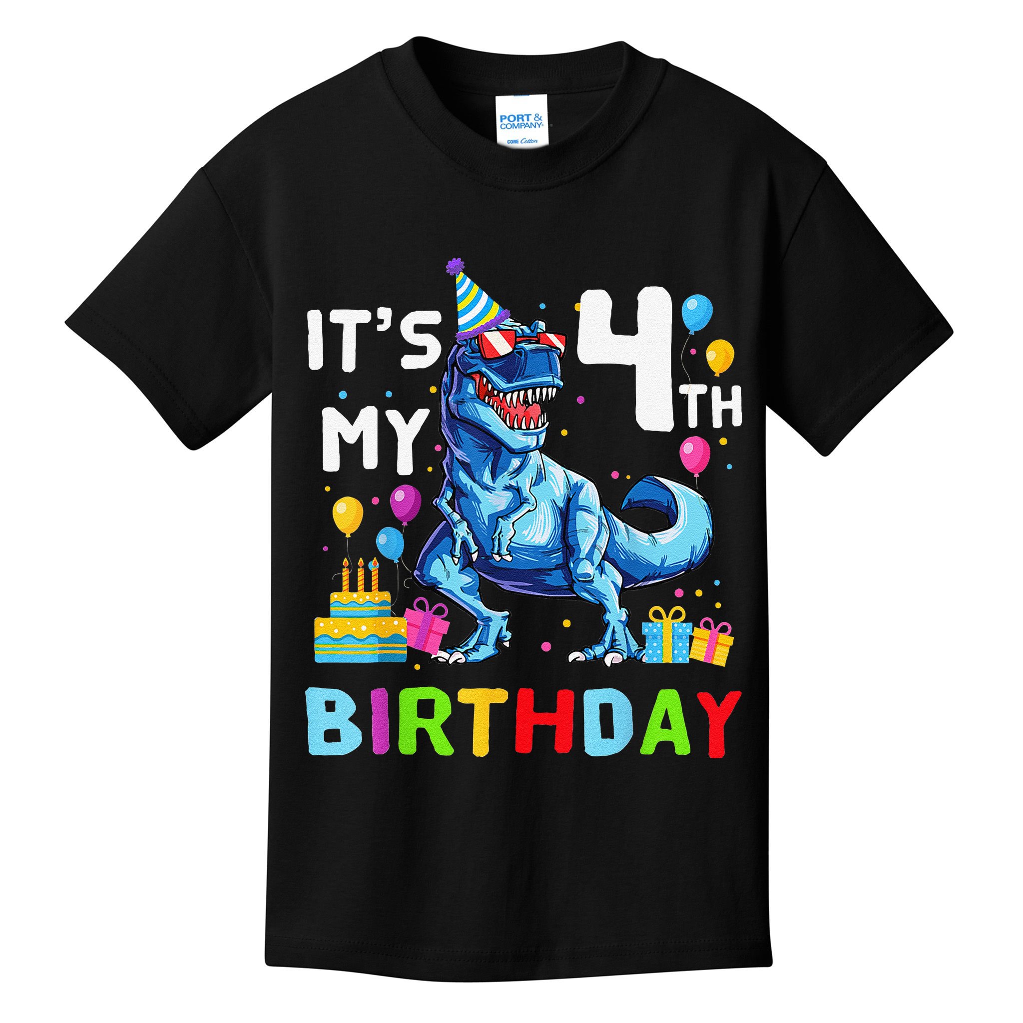 Its My 4th Birthday Happy 4 Year TRex Kids T-Shirt