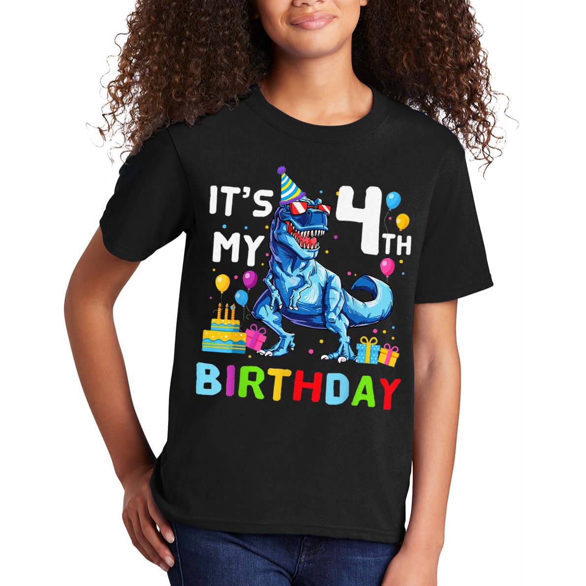 Its My 4th Birthday Happy 4 Year TRex Kids T-Shirt