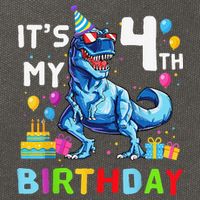 Its My 4th Birthday Happy 4 Year TRex Cotton Canvas Backpack