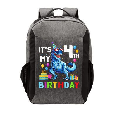 Its My 4th Birthday Happy 4 Year TRex Vector Backpack
