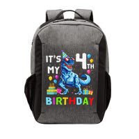 Its My 4th Birthday Happy 4 Year TRex Vector Backpack