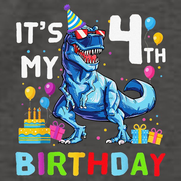 Its My 4th Birthday Happy 4 Year TRex Vector Backpack