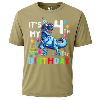 Its My 4th Birthday Happy 4 Year TRex Performance Shirt