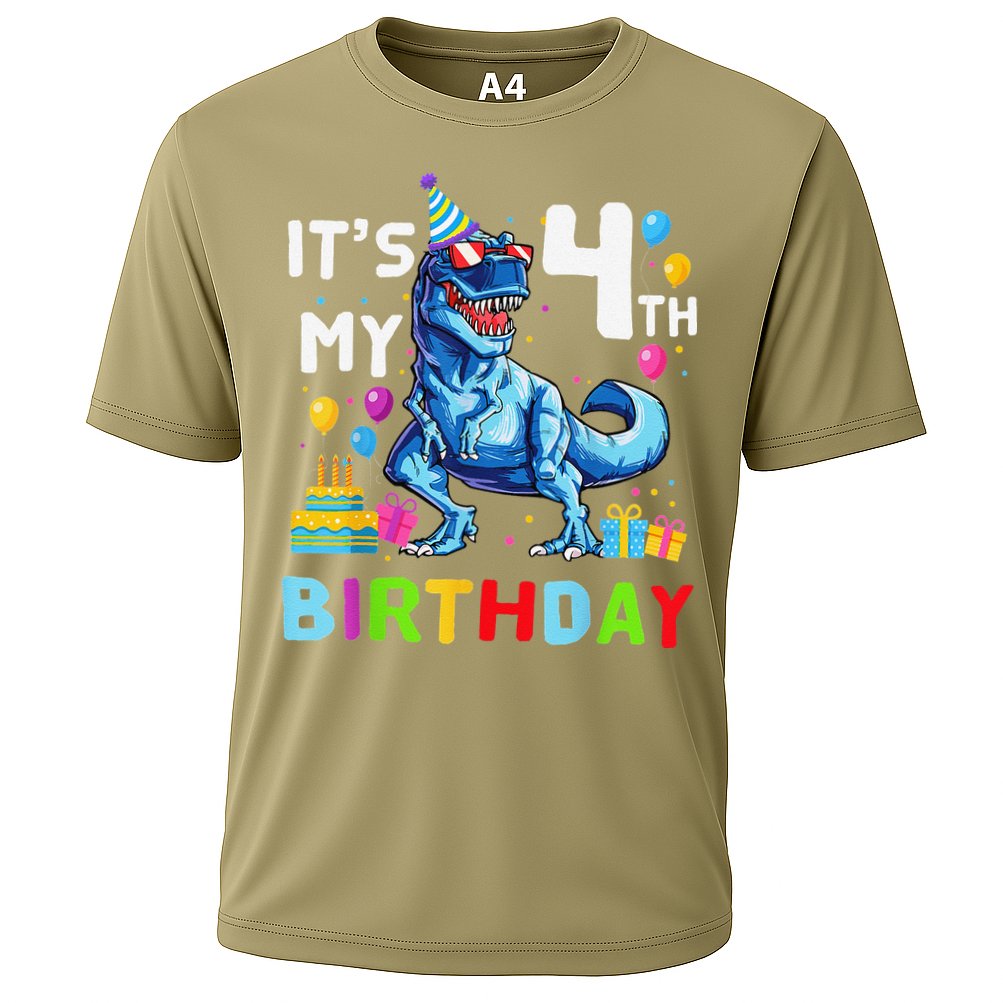 Its My 4th Birthday Happy 4 Year TRex Performance Shirt