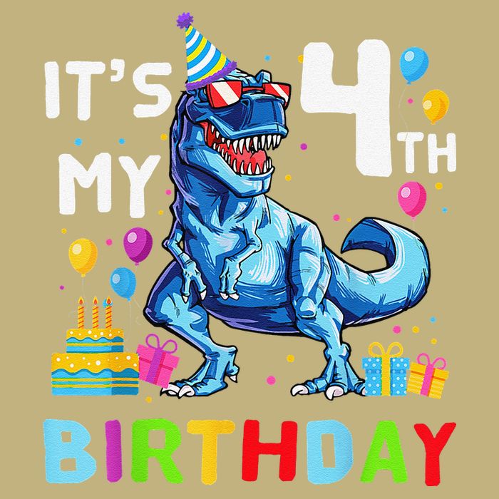 Its My 4th Birthday Happy 4 Year TRex Performance Shirt