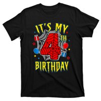 Its My 4th Birthday Spider Theme Party Turning 4yr T-Shirt